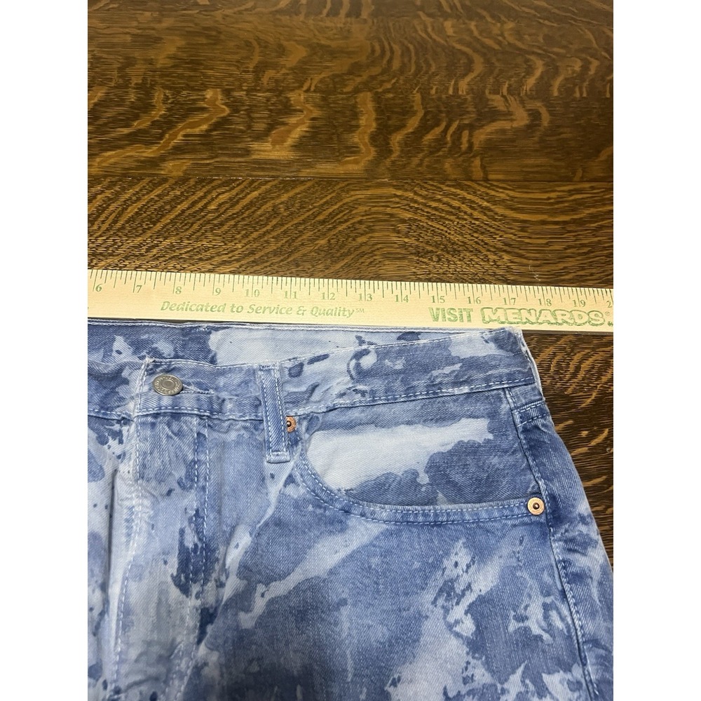 Levi's 511 Denim Shorts Mens 34 Acid Wash Bleach Splatter Cut Off - Picture 5 of 6